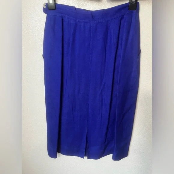 Vinatge Christian Dior Petite Bright Blue Rayon SuitSet Size 6/8